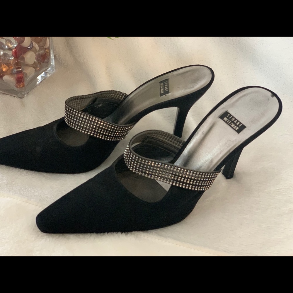 Stuart Weitzman Rhinestone Mules - Picture 5 of 8